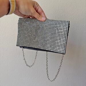 Amber Sceats The Stella Silver Crystal Rhinestone Evening Bag